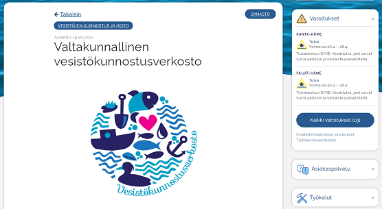 Vesistökunnostusverkosto vesi.fi -sivuilla.